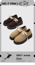 Derby shoes men's retro brown thick sole kangaroo shoes men's 2026 new arrivaleasiest for matchtrendy outdoor casual workwear leather shoes
