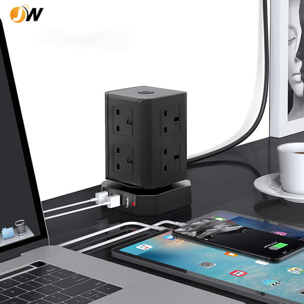 New custom square smart socket, tower plug-in board British standard American standard 10A16A plug-in board USB power strip