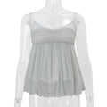 European and american women's clothing  summer new arrival: pure & sultry design, mesh paneling, unique street style, spicy girl cami top