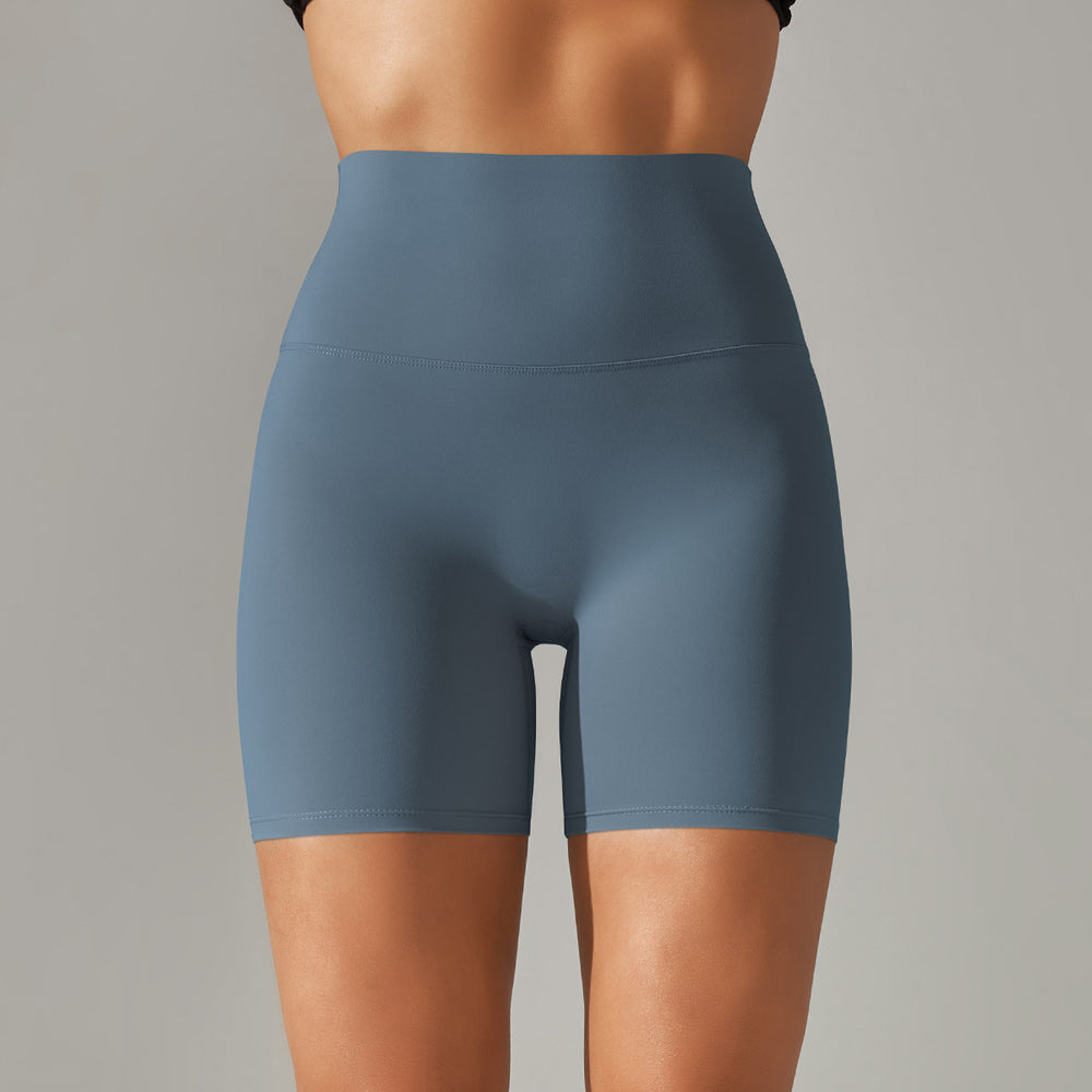 Spring/summer new solid color yoga shorts - double-sided brushed, high-waisted, stretchy, activewear, fitness, 3/4 length yoga pants for women