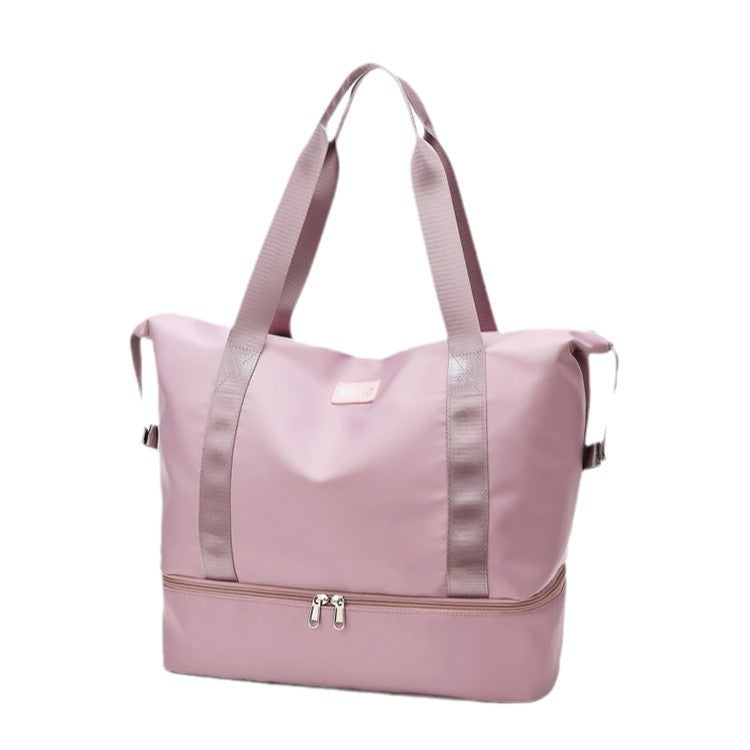 New travel bag women's short-distance portable and lightweight yoga bag can be put on trolley case student large-capacity luggage storage bag