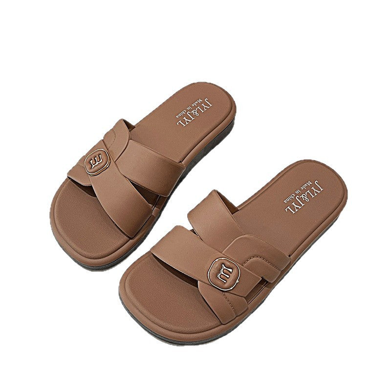 Wholesale women's spring/summer new arrivals: one-strap slides, new buckle roman sandals, women's non-slip house slippers
