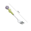 Creative stainless steel cutlery with ceramic handles - kids' dessert forks, multi-purpose western dinnerware, sunflower steak knife