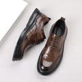 New arrival genuine leather casual business leather shoes best sellingretro hand-grabbed pattern men's leather shoes wedding wear formal men's shoes