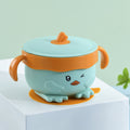 Baby food bowl, insulated water bowl, drop-proof, anti-scald stainless steel cup, special bowl for eating, with suction cup tableware