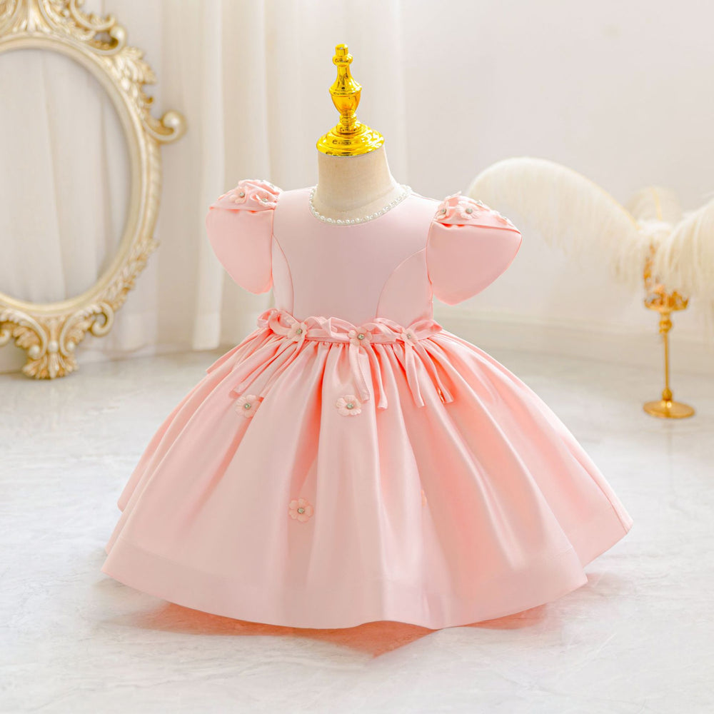 New arrival: children's satin beaded princess dress - perfect for baby girls' birthday parties and special occasions