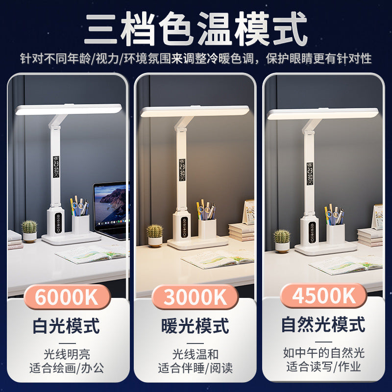 led foldable desk lamp - student study eye protection, dorm room, kids' bedside, rechargeable, timer, reading night light