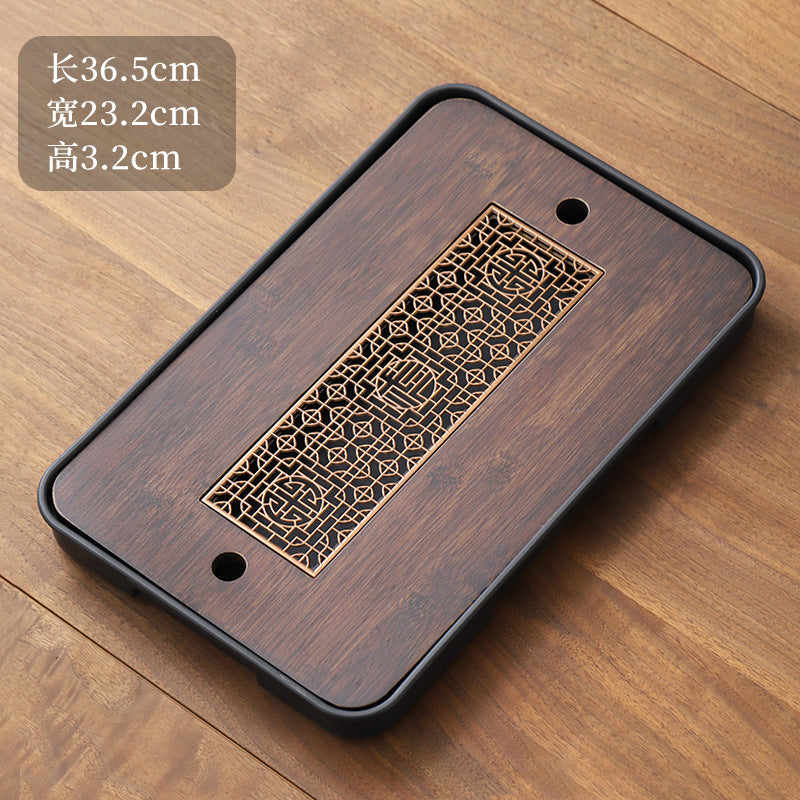 Wholesale small tea tray Household rectangular small drain tray Tea table Water storage dry brewing tea set Tea sea dry brewing table