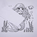 Unique diy fun graffiti hand-painted coloring mermaid design 95% cotton spring/autumn american style girls' long-sleeve t-shirt
