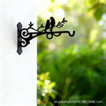 European-style wall-mounted iron flower basket, wall decor hanging basket, flower rack, hanging plant stand, living room balcony green plant ornament, black