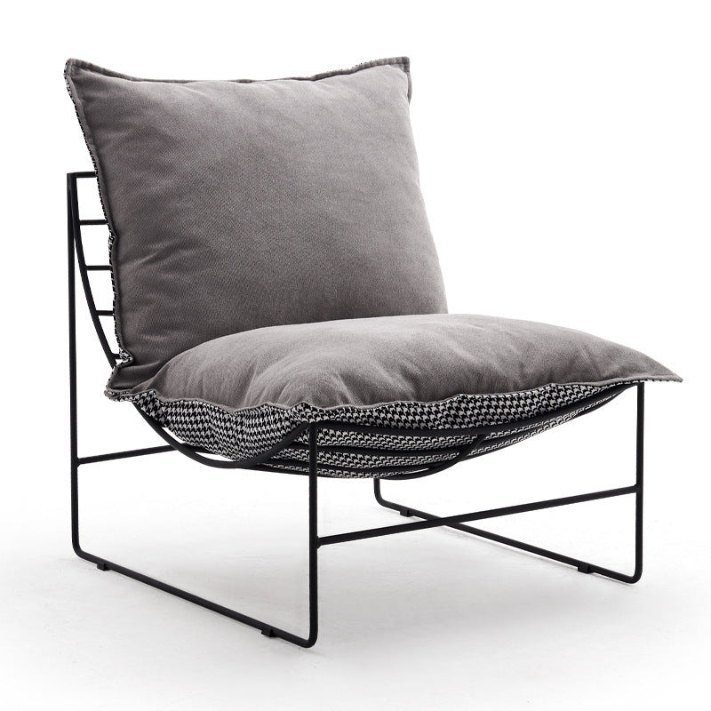 Factory direct light luxury chidori grids iron single sofa chair popular chair back chair small balcony lazy sofa