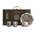 Dunhuang gilt silver tea set suit souvenir portable kung fu tea set gift box one pot two cups with pot gift gift