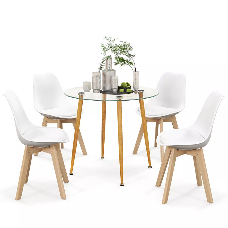 Tempered glass dining table and chairs transparent rectangular dining table glass dining table