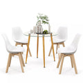 Tempered glass dining table and chairs transparent rectangular dining table glass dining table