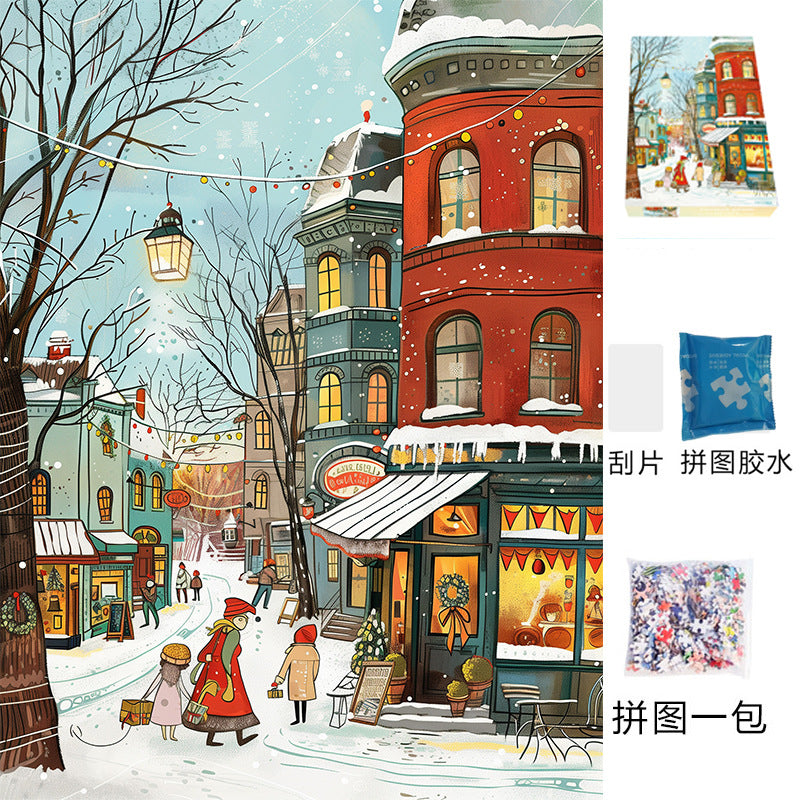 Puzzle adult version 1000 pieces decompression healing system Chinese style flat assembly toy girl puzzle birthday gift