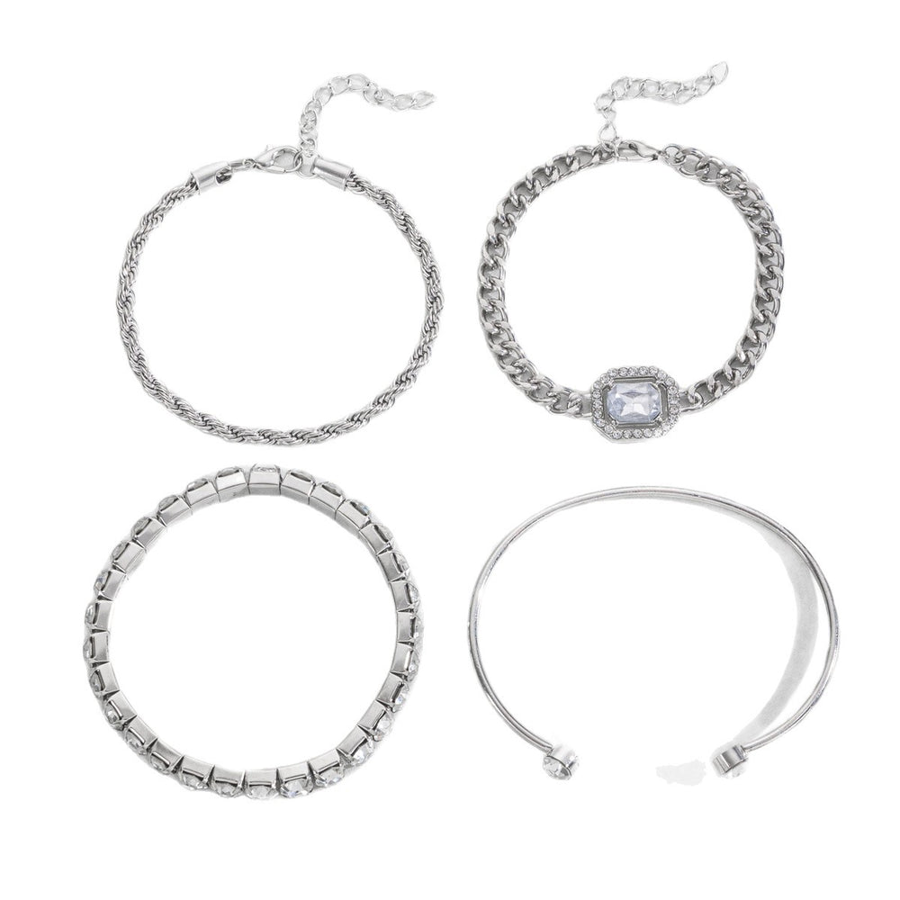 Wholesale alloy bracelets: new european and american cross-border jewelry for women - statement, irregular, versatile, accessible luxury, niche design, diamond-accented bangles
