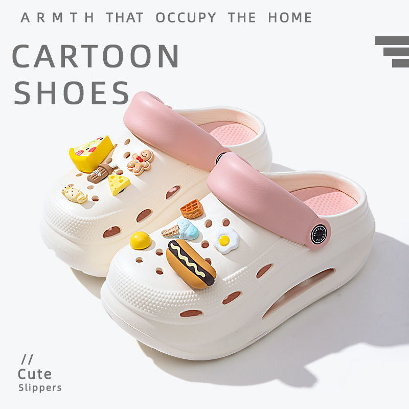 2025 new women's wedge platform clogs - summer outdoor wear, thick sole, two-wear style, chunky heel, non-slip beach sandals & slippers