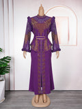 african women's clothing long sleevesfashionfashionplus size trailing dress bridesmaid  heavy industry hot diamond dress