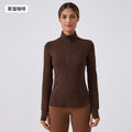 Autumn new yoga jacket women's running cycling sports long sleeve slim fit stand collar workout fitness apparel daw182