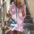 european and american export women's elegant v-neck short sleeve lace patchwork printed dress
