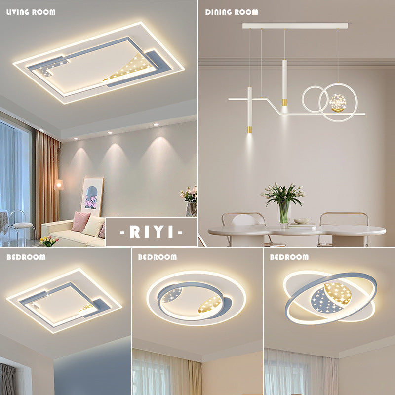 Living room minimalist modern lighting combination whole house package atmosphere home bedroom study dining room led ceiling lighting