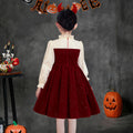 Halloween girls' dress, little girl's autumn/winter princess dress, kids' skirt, birthday chic red piano performance dress