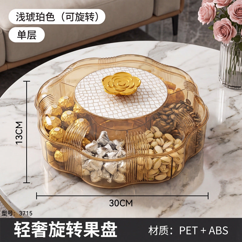 2026 new candy box fruit plate - trendy rotating fruit bowl for home, living room, coffee table, snack storage, and dried fruit display - perfect for chinese new year!