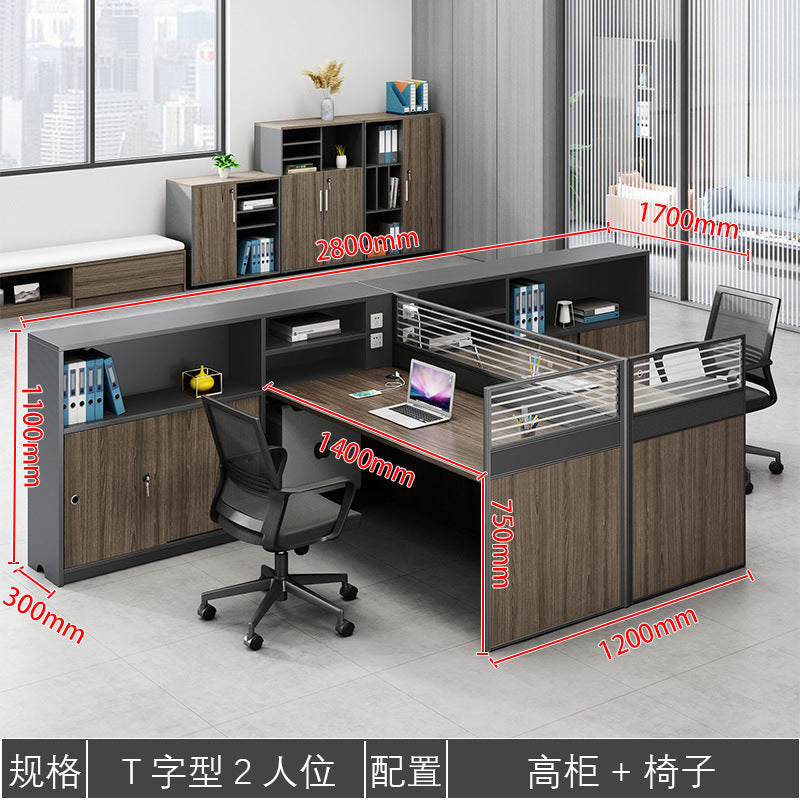 Saint li staff office desk and chair set - minimalist modern computer desk, office financial partition desk