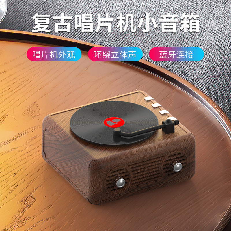New retro record player bluetooth speaker - mini vinyl record player with card slot - perfect birthday gift - wholesale available
