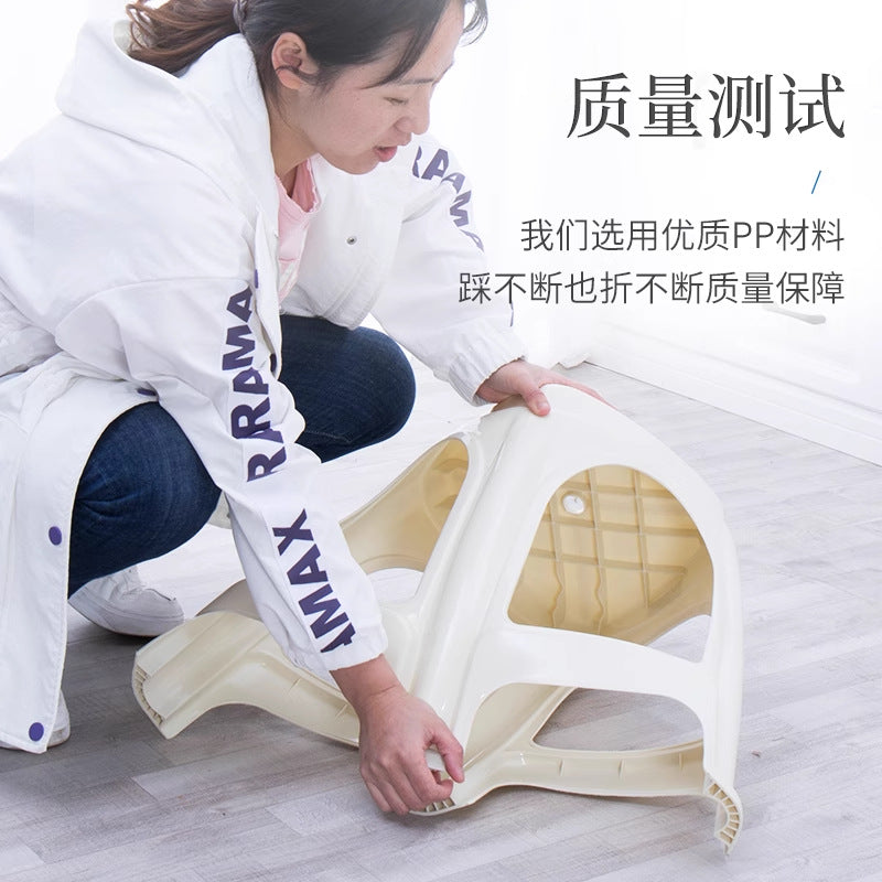 Extra thick matte plastic stool for home use, adult thickened dining table stool, large seat, bbq stall high stool for commercial use