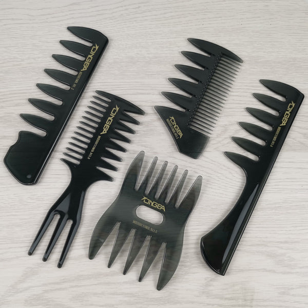 Oil Hair Comb Hair Comb Men's Styling Retro Plug Comb Wide Tooth Comb Large Back Hair Texture Travel Double-sided Comb Set