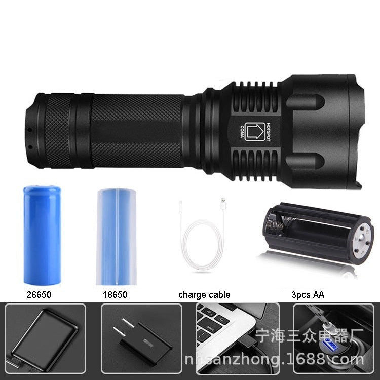 Factory direct sales  platform all kinds of strong light flashlights P50 strong light aluminum all-gold flashlights