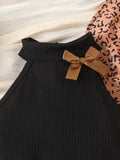 Kids clothing  cross-border new arrivalfashionspring & fallgirl black vest + skirt baby children's clothing