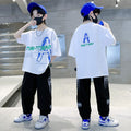 Boys' summer outfit set, big kids' summer style,  new arrivals, kids' boys' summer short-sleeve tracksuit, stylish and trendy