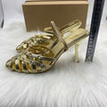 Za's 2025 new cross-border independent station ins fashion runway gold strap minimalist open-toe women's sandals