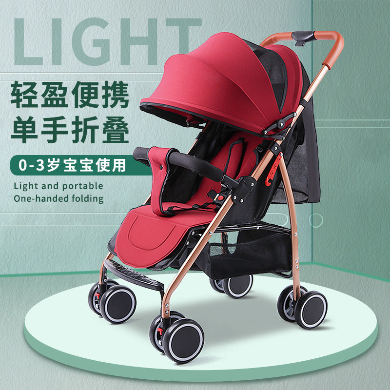 C baby stroller high view can sit and lie down lightweight foldable shock absorber umbrella stroller kids four-wheel baby stroller