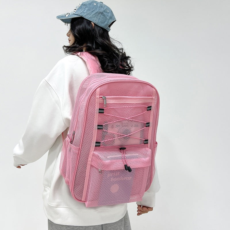 Pvc transparent backpack - summer beach travel backpack - wholesale for cross-border e-commerce - unique design for middle school and college students