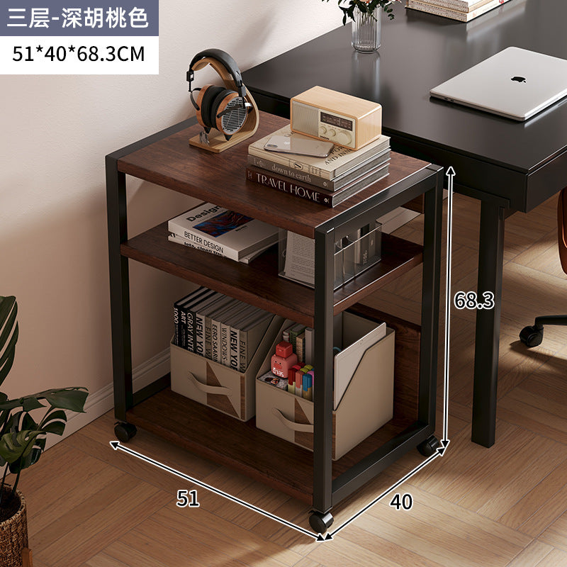 Removable printer rack office station trolley multi-layer storage rack document sorting host bracket