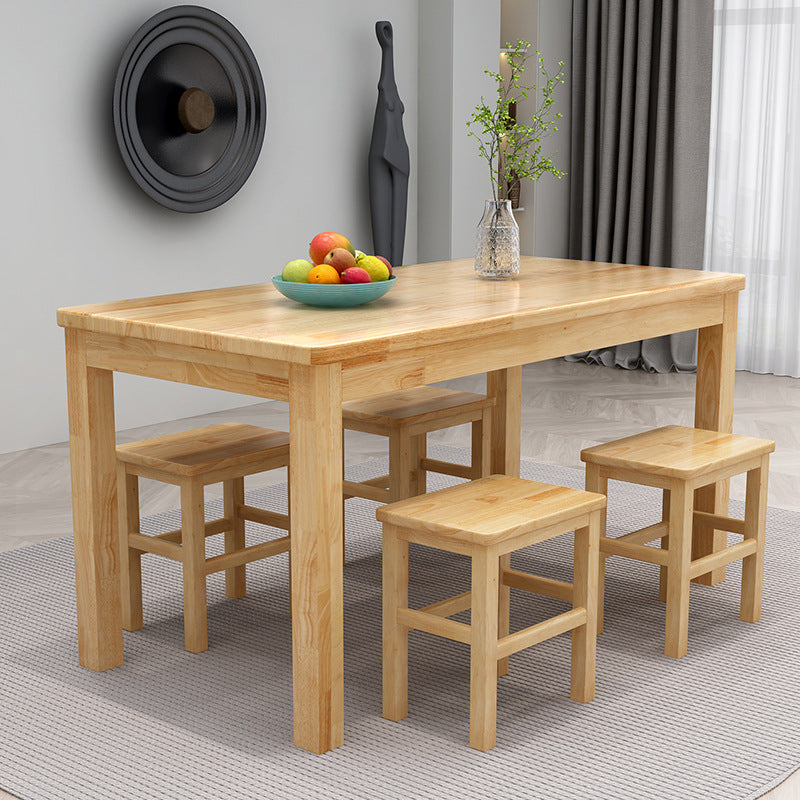 All solid wood fast food table and chairs large stall noodle shop snack bar breakfast household rectangular simple computer desktop desk
