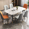 Nordic light luxury rock slab dining table and chair set - compact home, eight-person table, minimalist rental apartment dining table