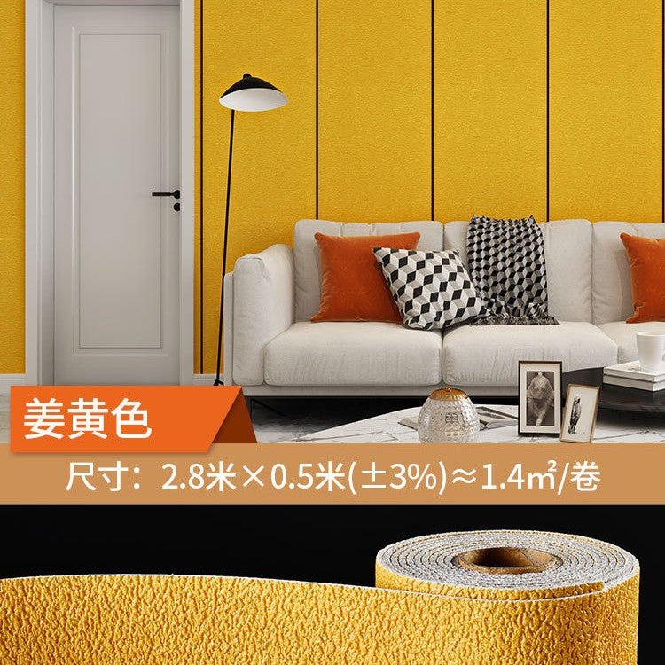 Super thick wallpaper, self-adhesive diatom mud, linen wall sticker, soft and hard wall covering, wall covering, renovation of living room, bedroom background wallpaper