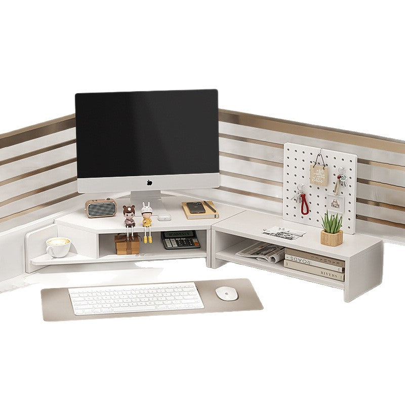Computer elevated stand monitor bracket desktop bracket office desktop storage shelf workstation corner hole board