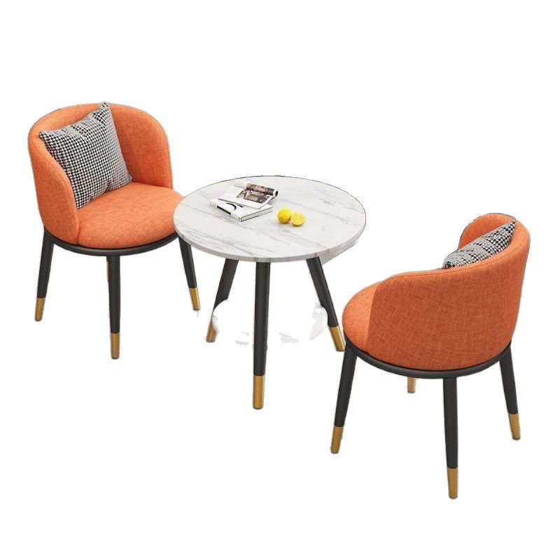 Balcony tea table set - 2025 new arrival: small, trendy, round coffee table with chairs - perfect for relaxing, receptions, and business meetings