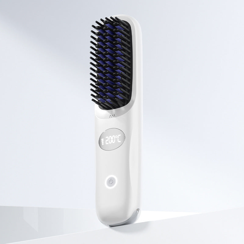 Rechargeable hair straightening comb, cross-border wireless hair straightener, negative ion hair straightening comb, wireless straightening & curling comb, portable hair straightening & curling comb