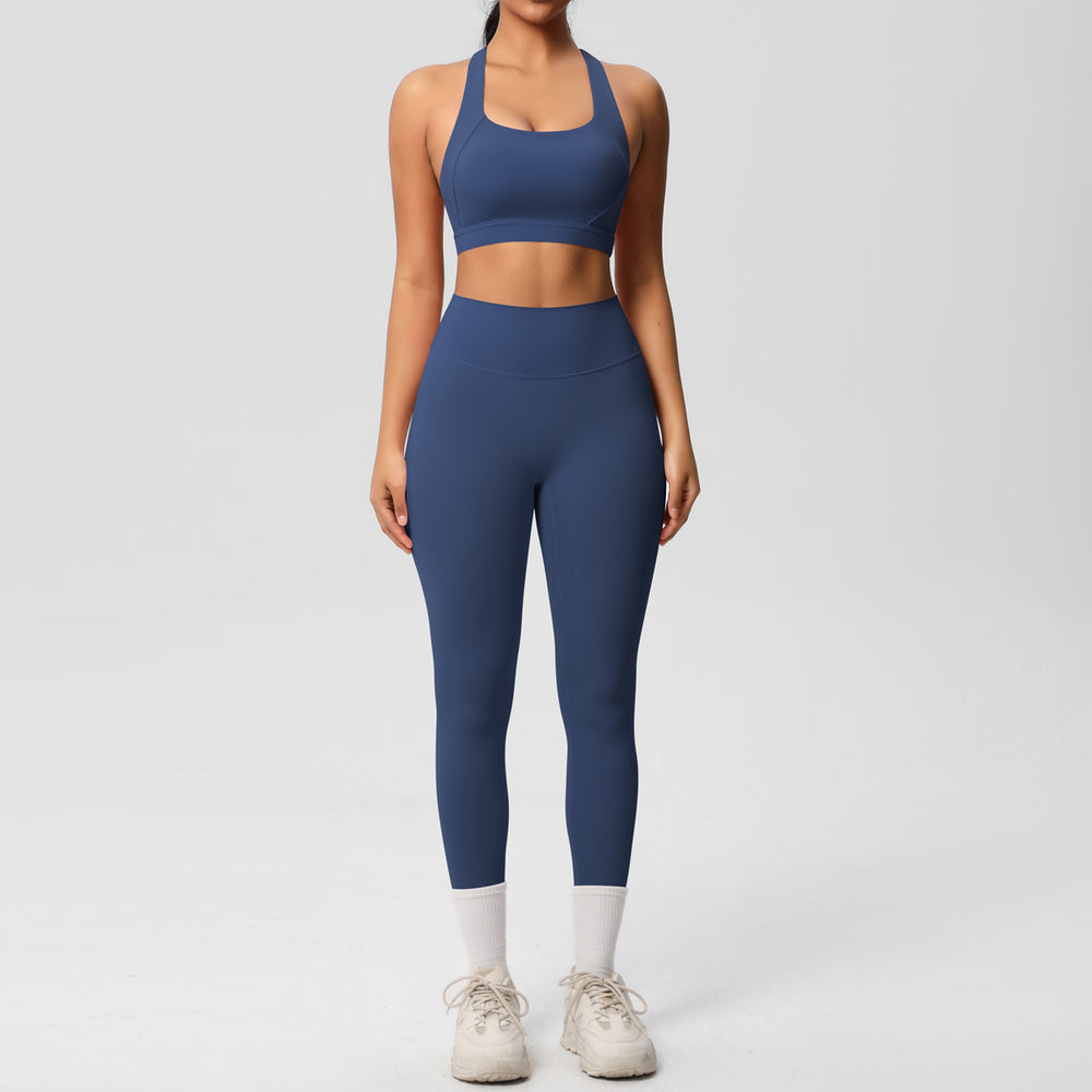 Cloud-feel brushed nylon quick-dry compression yoga set - high-intensity workout, outdoor running, training, and fitness apparel