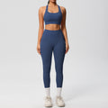 Cloud-feel brushed nylon quick-dry compression yoga set - high-intensity workout, outdoor running, training, and fitness apparel