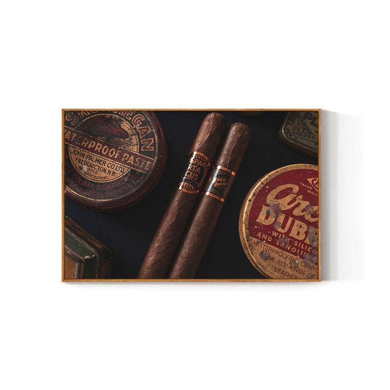 Cigar bar hanging painting American bar high-end club nightclub box wall decoration painting whiskey tobacco and alcohol shop mural