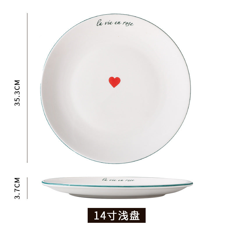 Creative nordic dinnerware western plate steak plate - instagrammable european style white ceramic popular home dinner plate
