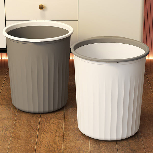 Trash can household toilet bathroom kitchen living room high-end feeling large trash can hotel uncovered pressure ring paper basket
