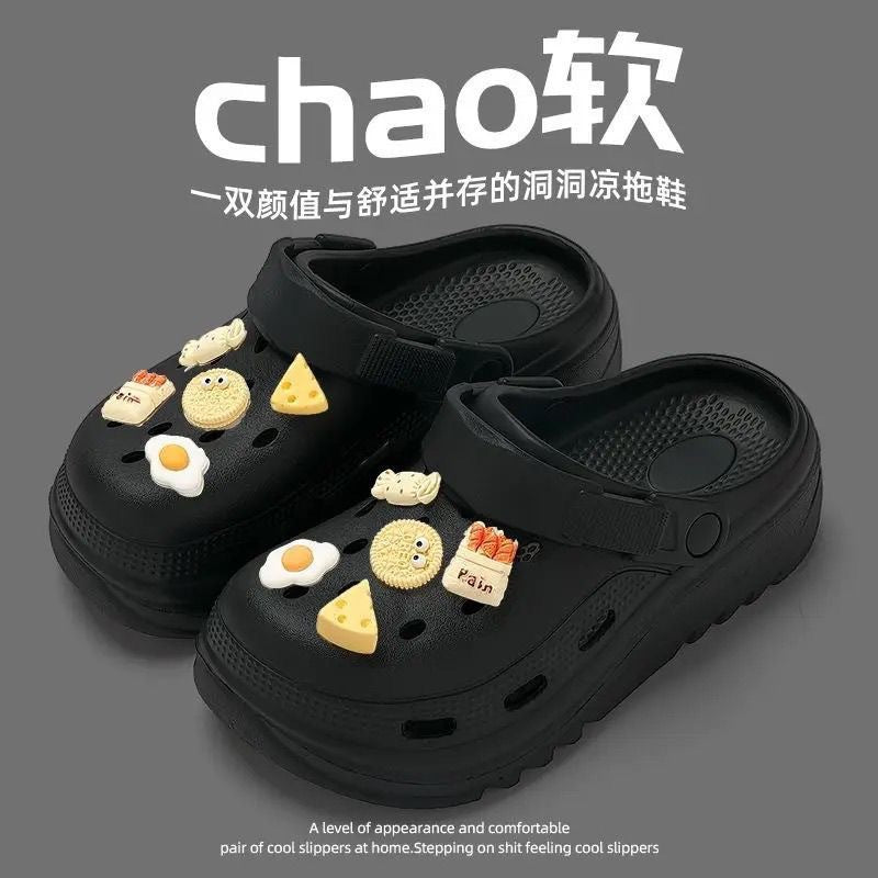 Thick sole summer clogs for women summer outwear non-slip sandals and slippers for stepping on shit summer new arrival sandals and slippers wholesale